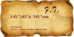 Fülöp Tünde névjegykártya